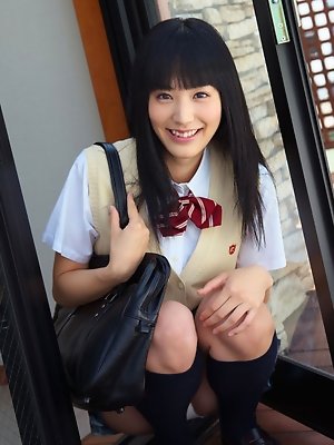 Yuri Hamada Asian is so naughty that shows bum under skirt out